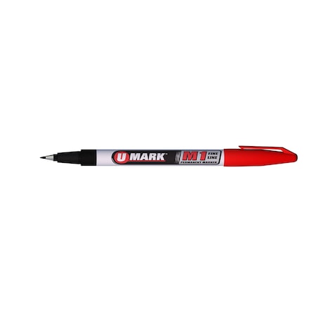 U-Mark M1 fine Line Perm. Marker Red 12/cs, PK12 10584